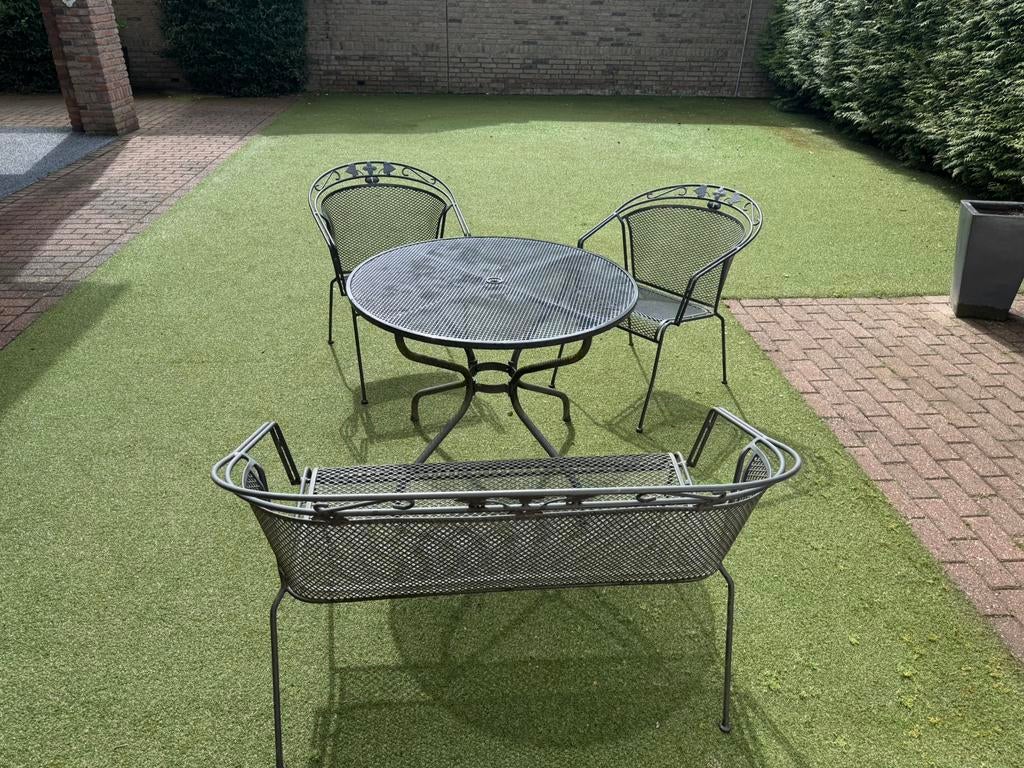Mooie onderhoudsvrije roestvrije tuinset incl kussens., Tuin en Terras, Ophalen, Zo goed als nieuw, Overige materialen
