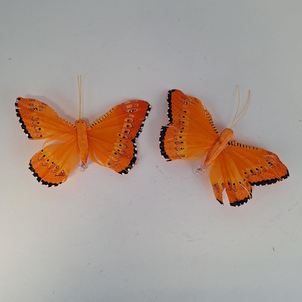 Sier vlinders met klemmetje oranje carnaval voetbal, Ophalen of Verzenden, Nieuw, Versiering, Oranje of Koningsdag