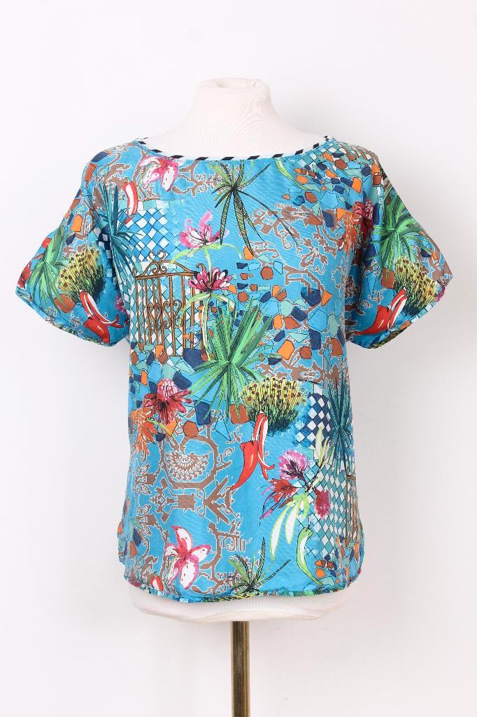 Lente! 100% zijde tuniek MARC CAIN maat 40, Kleding | Dames, Blouses en Tunieken, Zo goed als nieuw, Maat 38/40 (M), Blauw, Ophalen of Verzenden