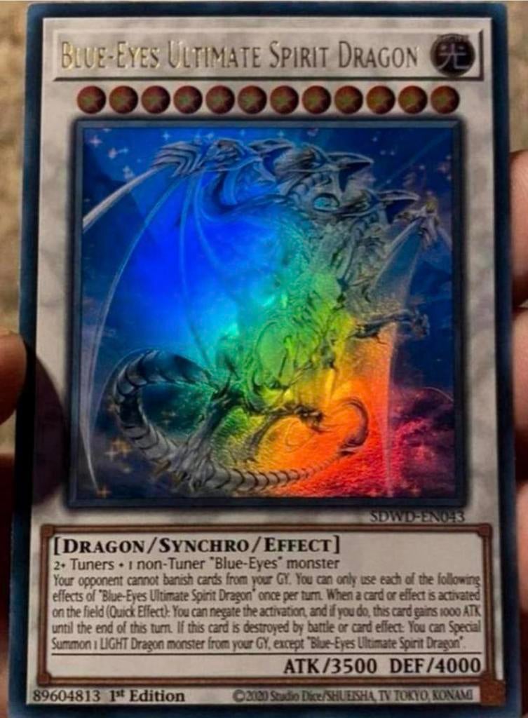 Yu-Gi-Oh! Blue Eyes Ultimate Spirit Dragon SDWD 1st Edition, Hobby en Vrije tijd, Verzamelkaartspellen | Yu-gi-Oh!, Ophalen of Verzenden