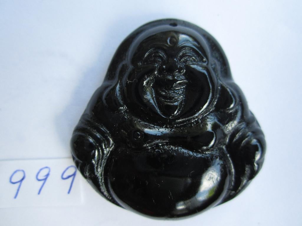 Amulet hanger van chinese jade 999 # Boeddha, Ophalen of Verzenden, Zo goed als nieuw, Groen, Steen of Mineraal