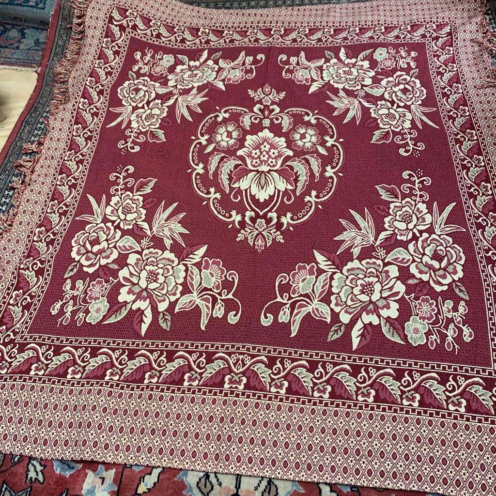 Vintage grand foulard,plaid,rood,155x190,, Ophalen of Verzenden, Zo goed als nieuw