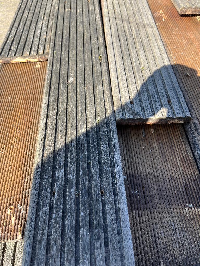 Vlonderplanken bankirai 18 mm, Ophalen, Gebruikt, Planken, Hardhout