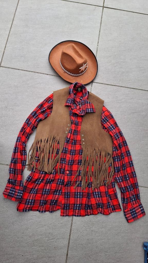 Carnaval verkleden Cowboy M-L 41, Ophalen of Verzenden, Zo goed als nieuw, Maat 48/50 (M)