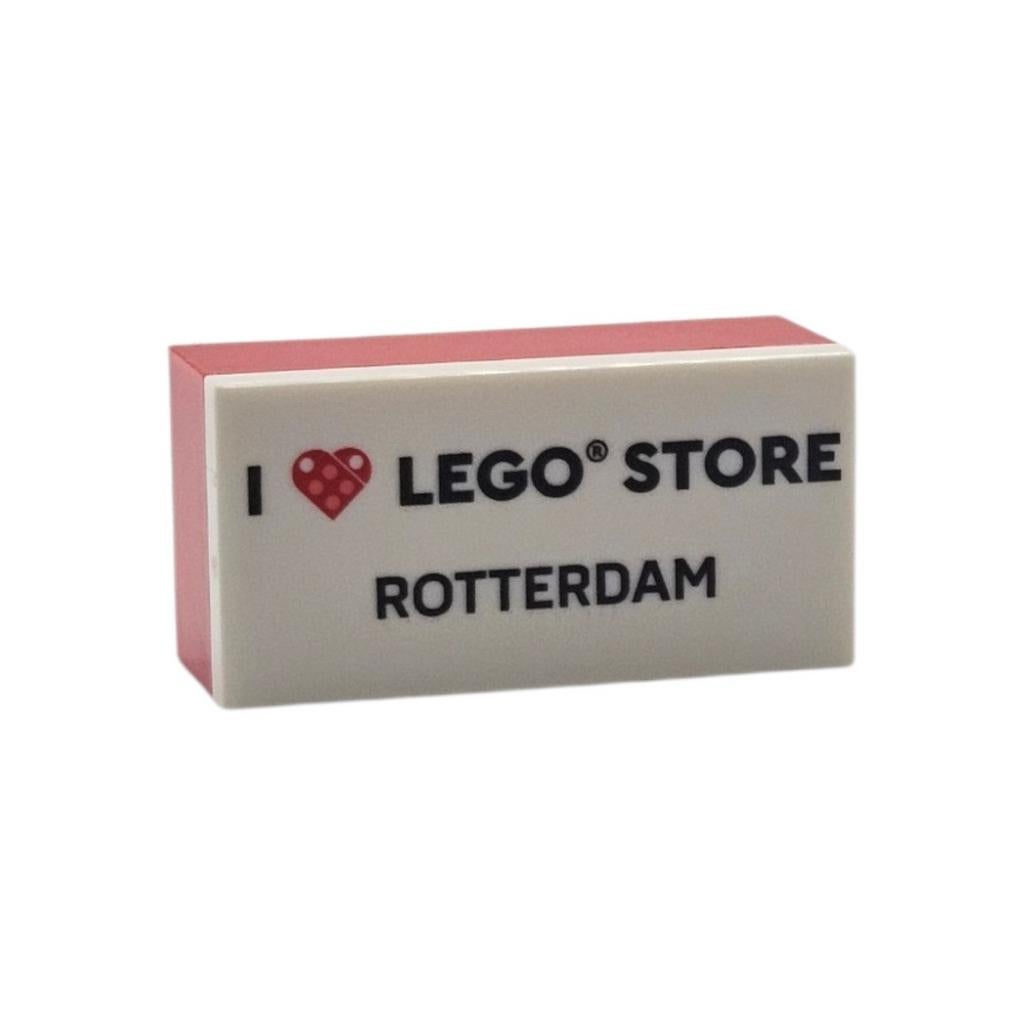 Lego I ❤️ lego store Rotterdam 2x4 tile *Nieuw*, Ophalen of Verzenden, Nieuw, Lego