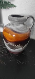 Vintage vaas/kan grijs bruin aardewerk, Aardewerk of Porselein, Oranje, Ophalen of Verzenden, Zo goed als nieuw