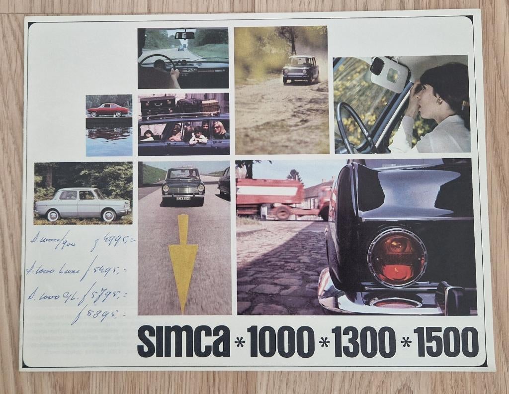 Folder Simca modellengamma, Boeken, Ophalen of Verzenden, Gelezen, Overige merken