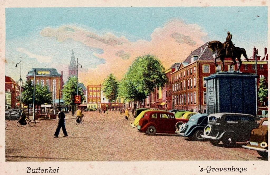Den Haag – Auto’s op Buitenhof., Ophalen of Verzenden, 1920 tot 1940, Ongelopen, Zuid-Holland