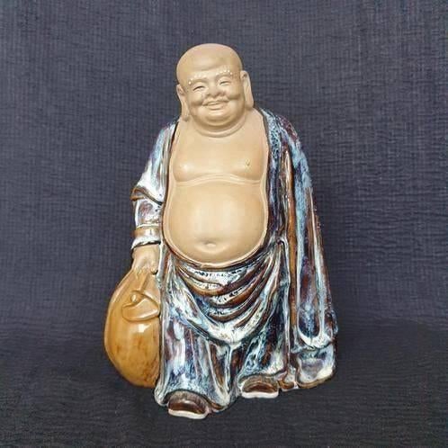 Chinese Happy Lucky Laughing Buddha Porselein Beeldje, Ophalen of Verzenden, Zo goed als nieuw, Religie