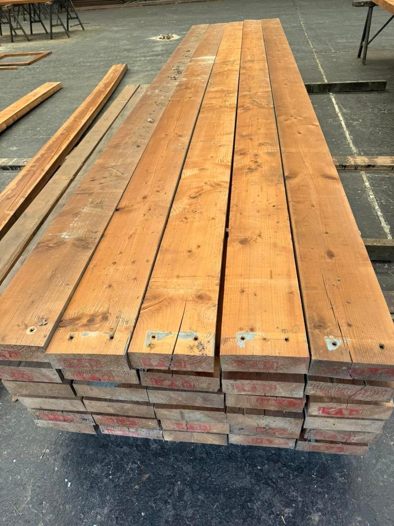 Balkhout 7x17 geschaafd lengte 5 meter, Ophalen of Verzenden, Zo goed als nieuw, 250 cm of meer, Planken