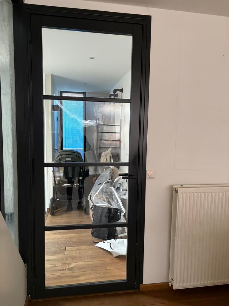 Industriele houten deur, Doe-het-zelf en Verbouw, Deuren en Horren, Ophalen, Zo goed als nieuw, Binnendeur, 215 cm of meer