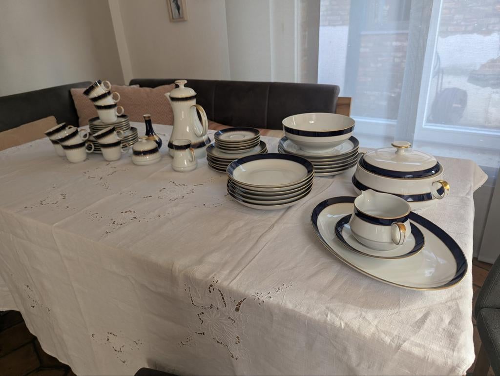 Servies Eschenbach kobalt blauw, Antiek en Kunst, Ophalen