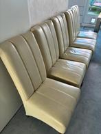 5 leer eetkamerstoelen, Gebruikt, Overige kleuren, Leer, Ophalen of Verzenden