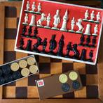 Houten schaakbord dambord schaakstukken damstenen, Een of twee spelers, Ophalen of Verzenden, Gebruikt, Jumbo