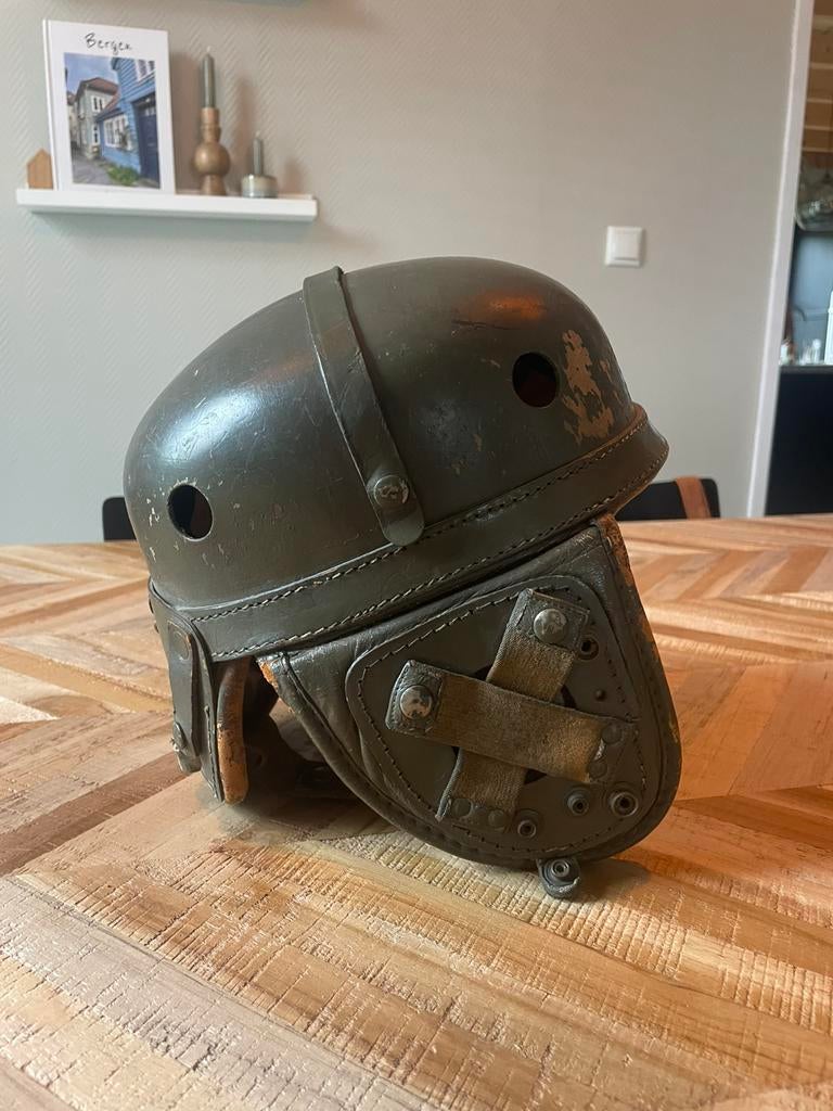 Originele US M1938 tanker helm, Ophalen of Verzenden, Amerika, Helm of Baret