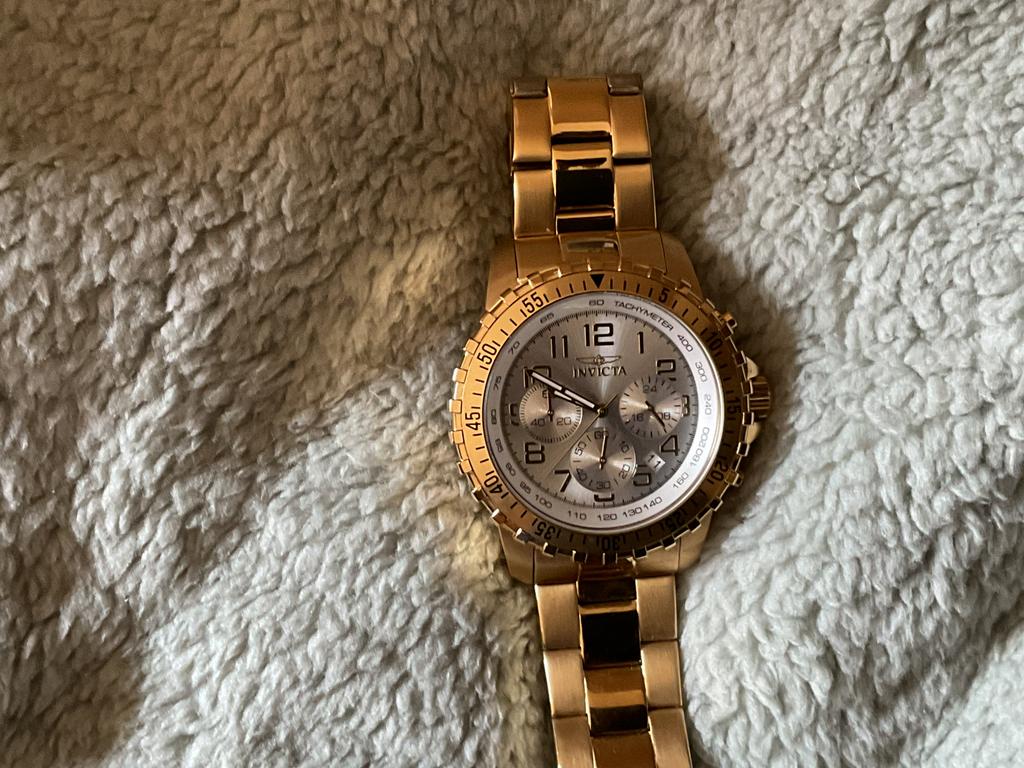 Mooie invicta heren horloge goudkleurig, Sieraden, Tassen en Uiterlijk, Horloges | Heren, Ophalen of Verzenden, Zo goed als nieuw
