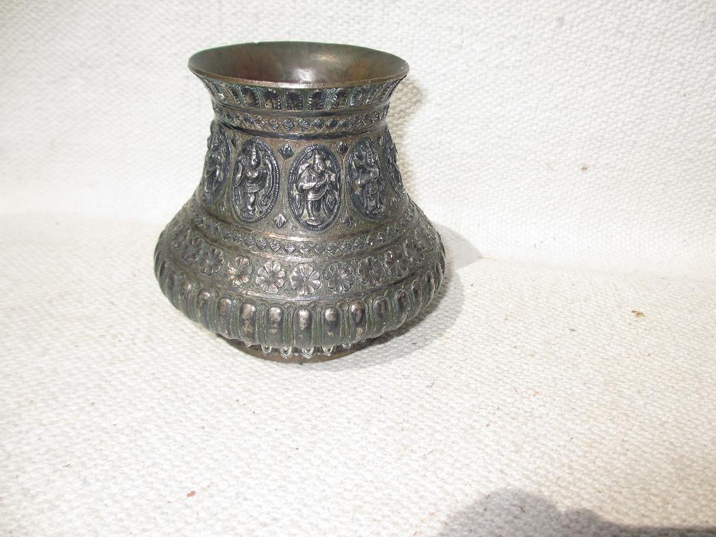 Antieke brons/ zilver pot 19e eeuw Thanjavur (Tanjore) India, Antiek en Kunst, Ophalen of Verzenden