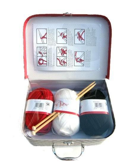 NIEUW Koffertje Knitting Set retro - retro brei koffertje, Hobby en Vrije tijd, Breien en Haken, Nieuw, Ophalen of Verzenden