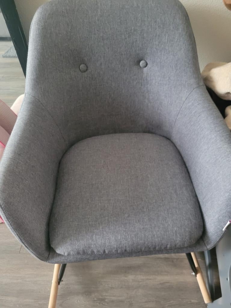 Grijze Wiebel Stoel - Stijlvol en Comfortabel, Ophalen, Zo goed als nieuw, Stof, Eén