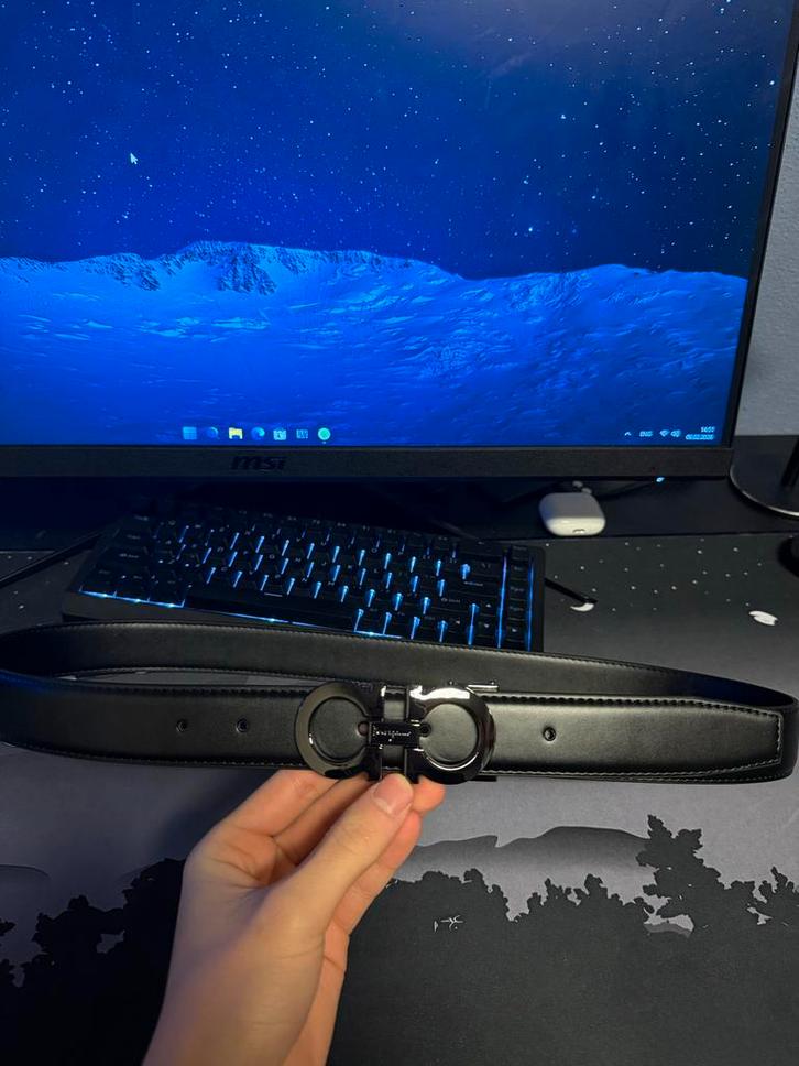 Ferragamo riem, Kleding | Heren, Riemen en Ceinturen, Zo goed als nieuw, Riem of Ceintuur, 115 cm of meer, Zwart, Echt leder, Ophalen of Verzenden