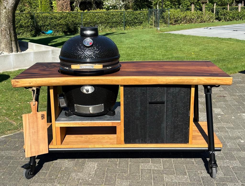Design BBQ-meubel (NJOJ) met Monolith Guru Edition, Ophalen, Zo goed als nieuw, Houtskool, Vrijstaand