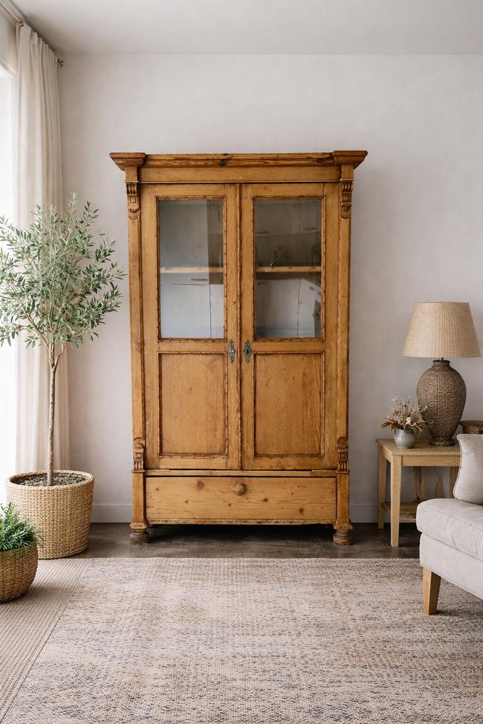 Karaktervolle Echte Oud grenen buffetkast, Ophalen, Zo goed als nieuw, 25 tot 50 cm, 150 tot 200 cm