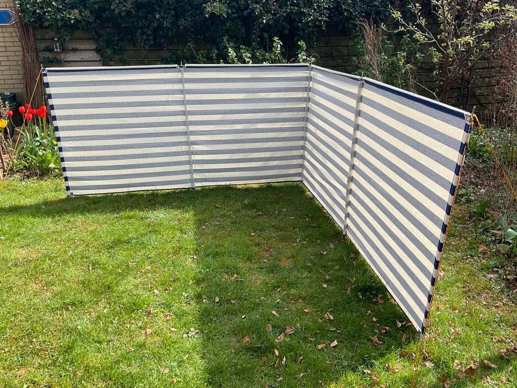 Vintage DWS windscherm zware kwaliteit katoen NIEUW, Caravans en Kamperen, Ophalen of Verzenden, Zo goed als nieuw