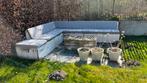 Houten Hoekbank Tuinbank met Kussens en 2 Tafeltjes, Ophalen, Gebruikt, Meer dan 8 zitplaatsen, Loungeset