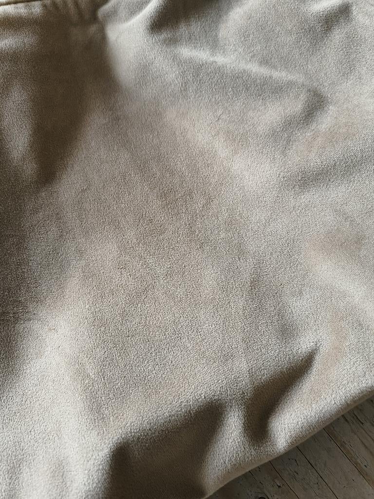 Ektorp hoezen  beige fluweel voor 3 zits bank en fauteuil, Ophalen