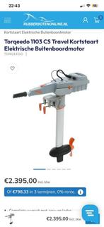 Rubberboot,elektrische buitenboordmotor, davits en lijn, Gebruikt, Elektrisch, Minder dan 70 pk, Overige materialen