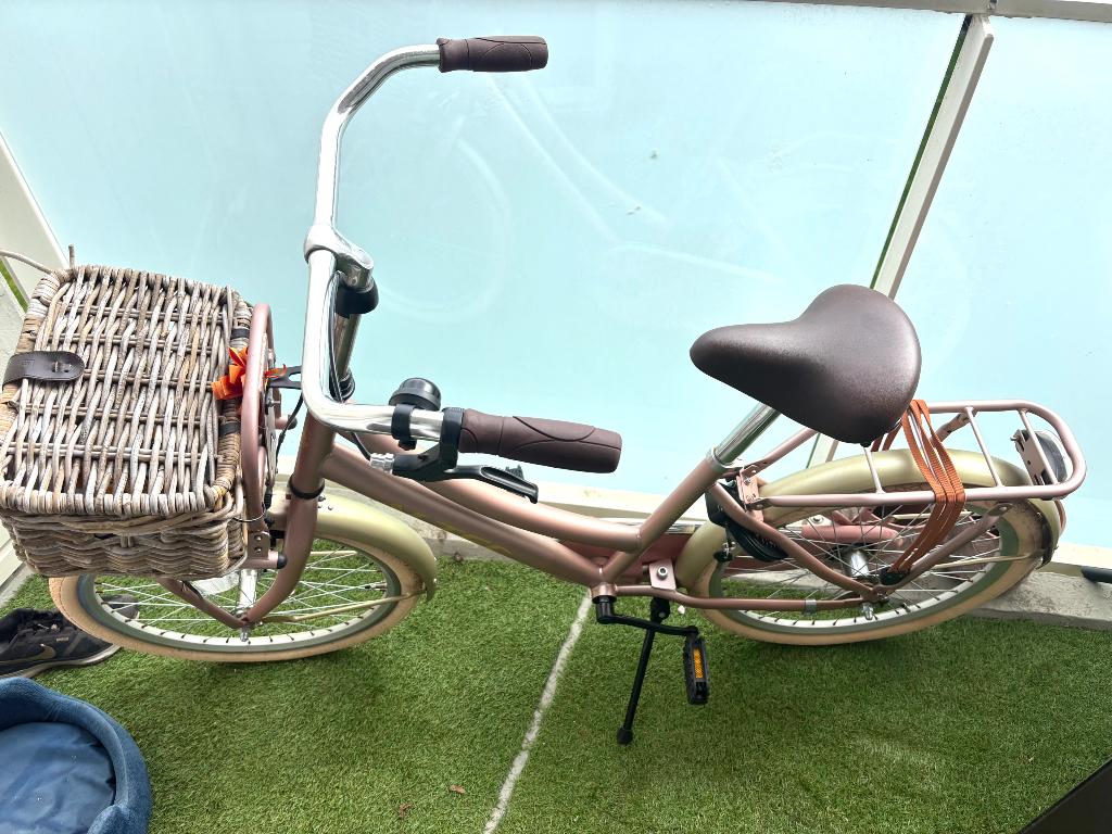 Kinderfiets roze met mandje, Ophalen, Gebruikt, Minder dan 16 inch