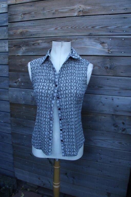 Top zwart/ grijs Marks & Spencer mt UK12 (EU 40) transp Vast, Maat 38/40 (M), Verzenden, Zo goed als nieuw, Zonder mouw