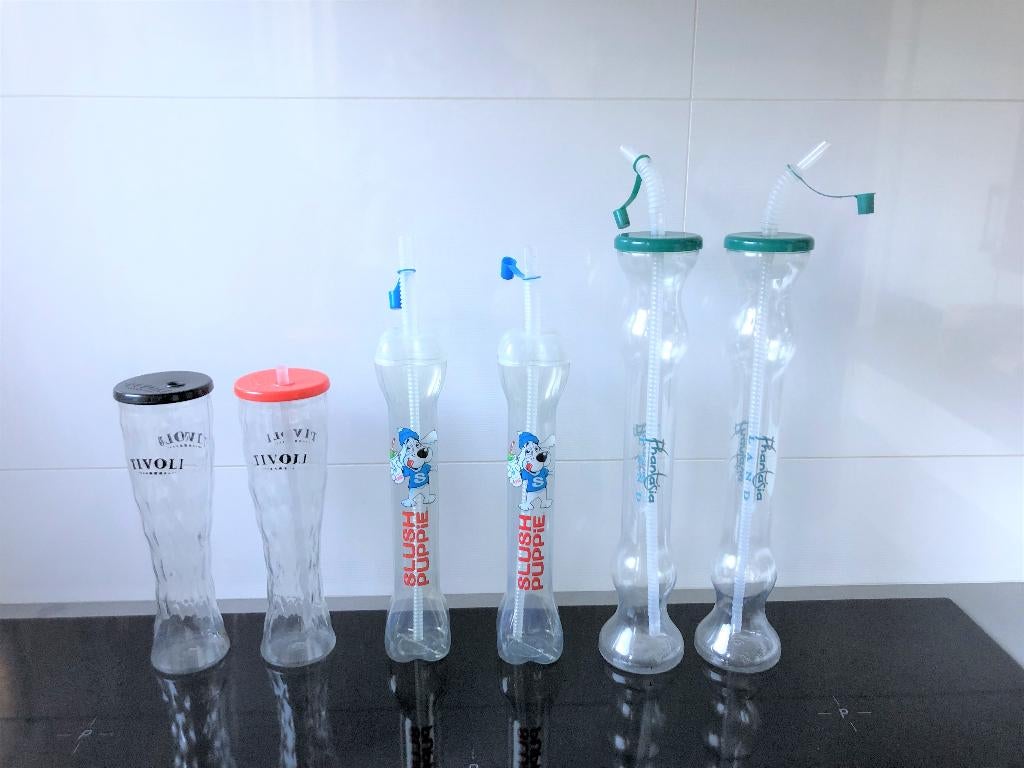 Set van 6 Slush Puppie bekers - Tivoli - FantasiaLand, Ophalen of Verzenden, Gebruikt