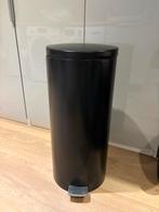 Brabantia prullenbak zwart 30 ltr, Ophalen, Met pedaal, Metaal, 20 tot 30 liter