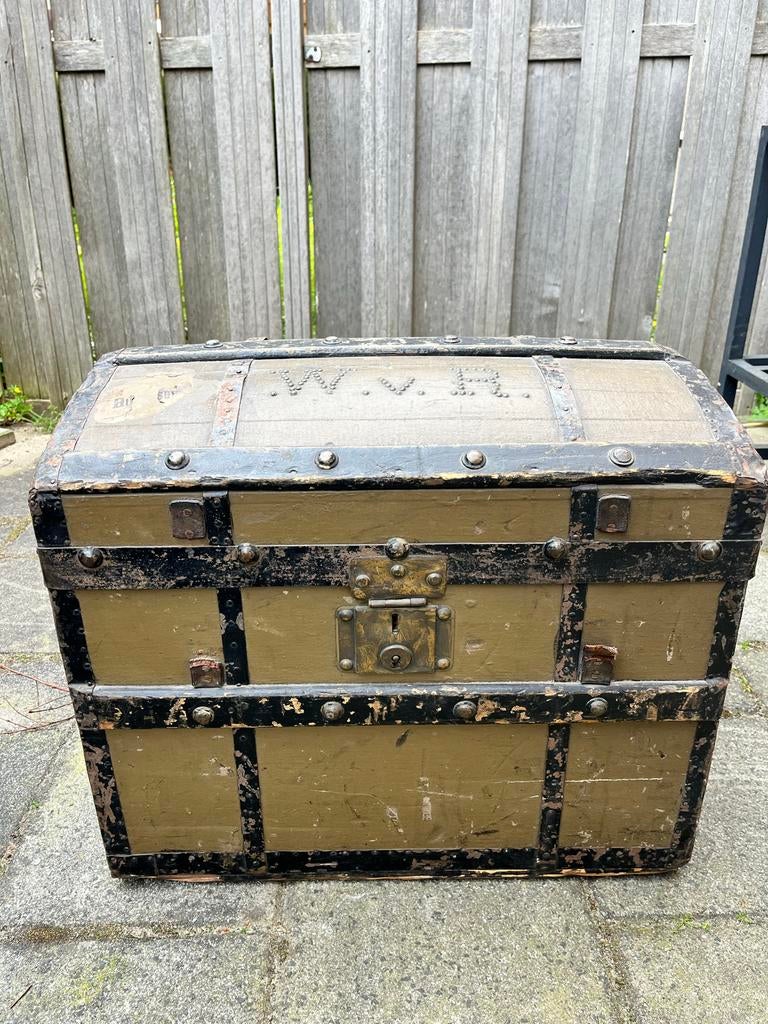 Antieke koffer/reiskist van R. Nijland, 's-Gravenhage, Antiek en Kunst, Ophalen