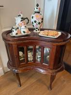 Mahonie theekastje vitrinekast facetgeslepen - Flamant, Ophalen