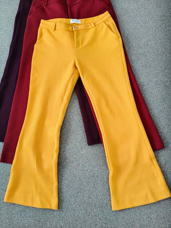 Pom Amsterdam Broeken - Piqué & Wafelstof - Maat 44, Kleding | Dames, Broeken en Pantalons, Gedragen, Maat 42/44 (L), Geel, Lang