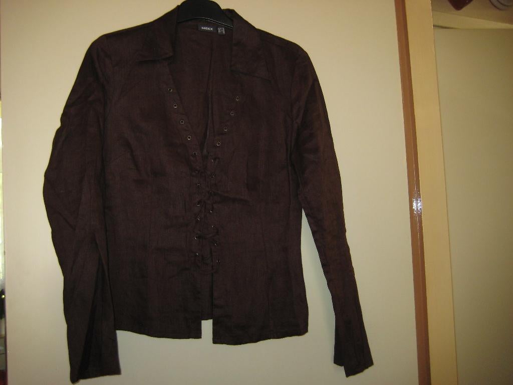 Donkerbruine Mexx blouse, 38, Ophalen of Verzenden, Zo goed als nieuw, Maat 38/40 (M), Bruin