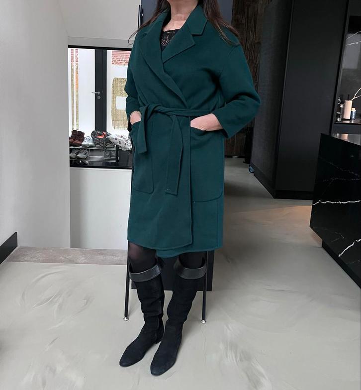 Prachtige Twinset Jas - Warm Groen, Kleding | Dames, Jassen | Winter, Zo goed als nieuw, Maat 38/40 (M), Groen, Ophalen of Verzenden