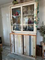 buffet vitrinekast - sloophout stijl, Gebruikt, 100 tot 150 cm, 200 cm of meer, Ophalen of Verzenden