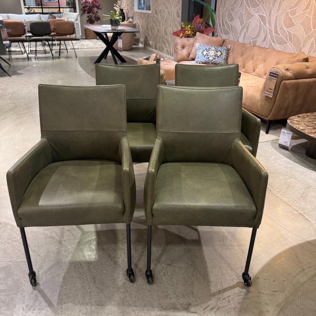 Lanny Armstoel leder Moss (set van 4) - IN.HOUSE, Niet ingevuld, Niet ingevuld, Niet ingevuld