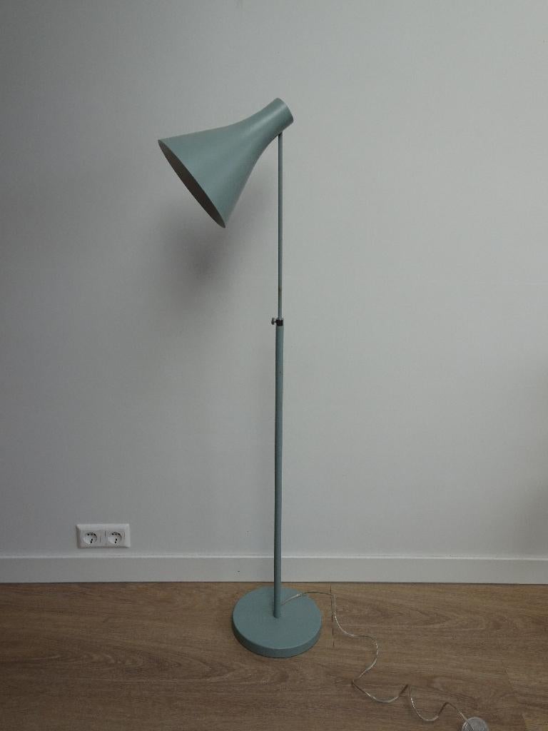 Mintgroene in hoogte verstelbare Vloerlamp, Ophalen, Gebruikt, Metaal, 150 tot 200 cm