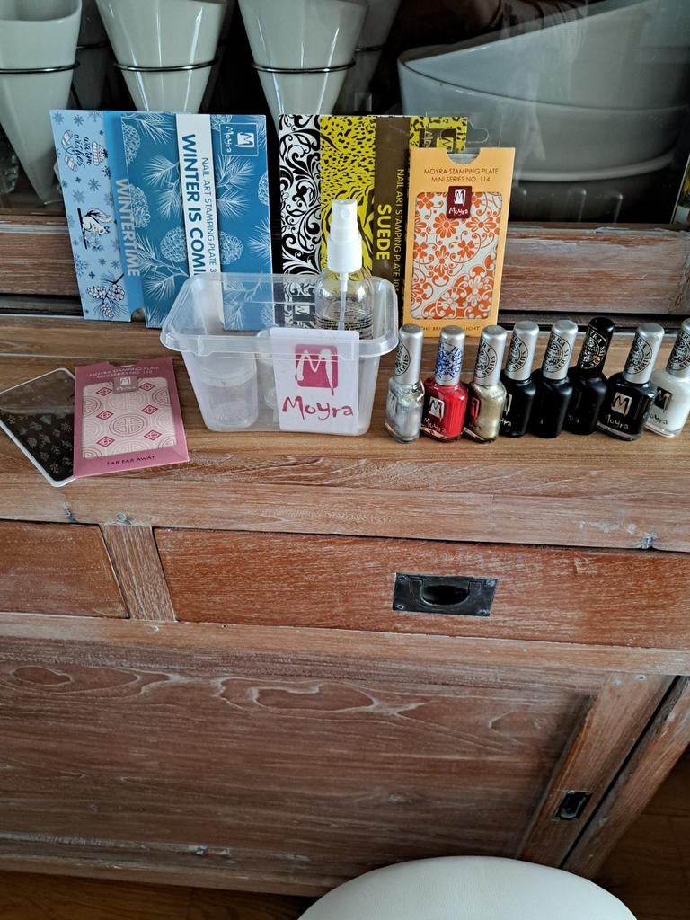 Moyra stempellak en stempelplaten set, Ophalen, Zo goed als nieuw