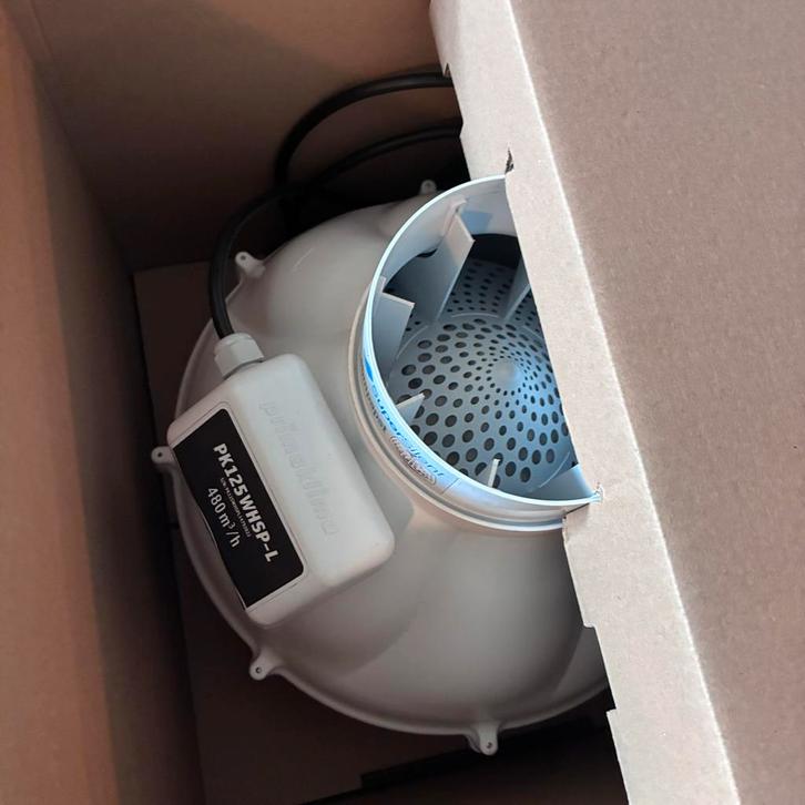 Prima Klima PK125 WHSP-L Whisperblower Afzuiger 480m³/h, Doe-het-zelf en Verbouw, Ventilatie en Afzuiging, Nieuw, Afzuiger, Ophalen of Verzenden