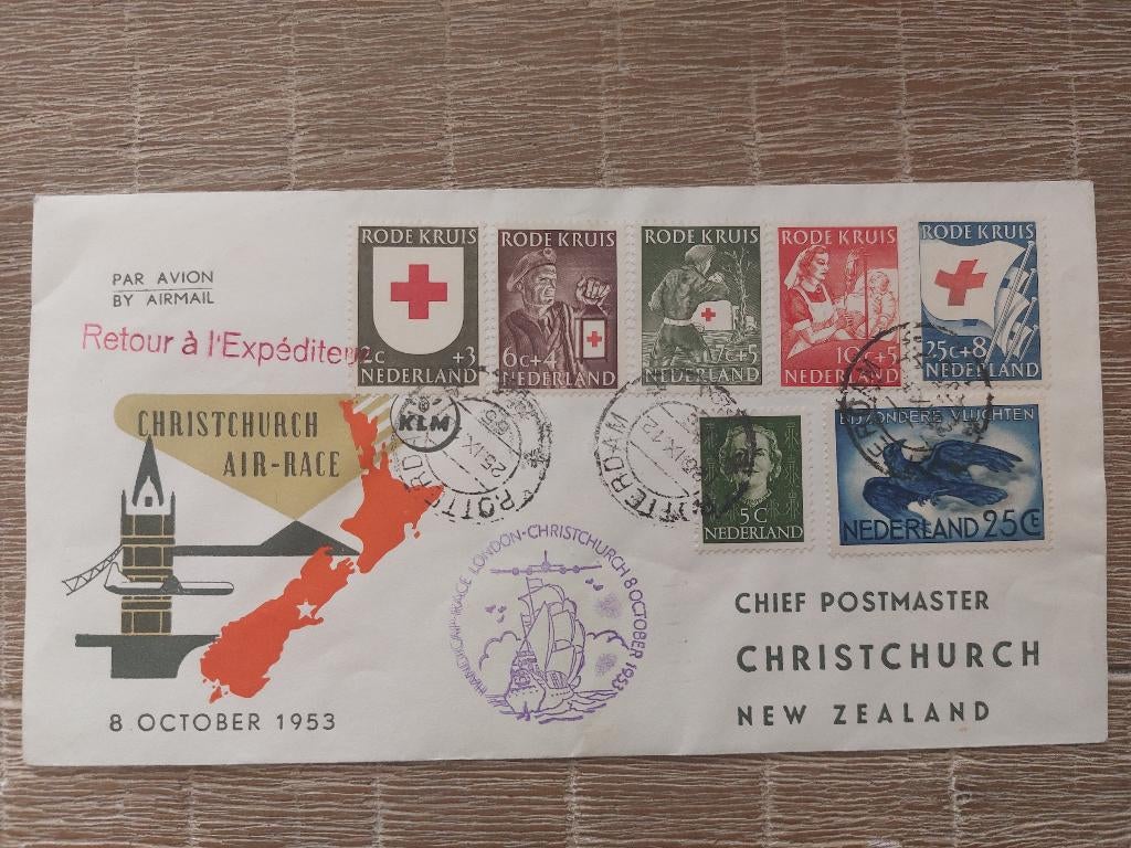 NEDERLAND - FDC  Rode Kruis zegels 1953, Postzegels en Munten, Verzenden, Beschreven, Nederland