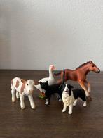 Schleich Boerderijdieren Set: Koe, Gans, Kat, Hond, Paard, Ophalen of Verzenden, Zo goed als nieuw, Jongen of Meisje