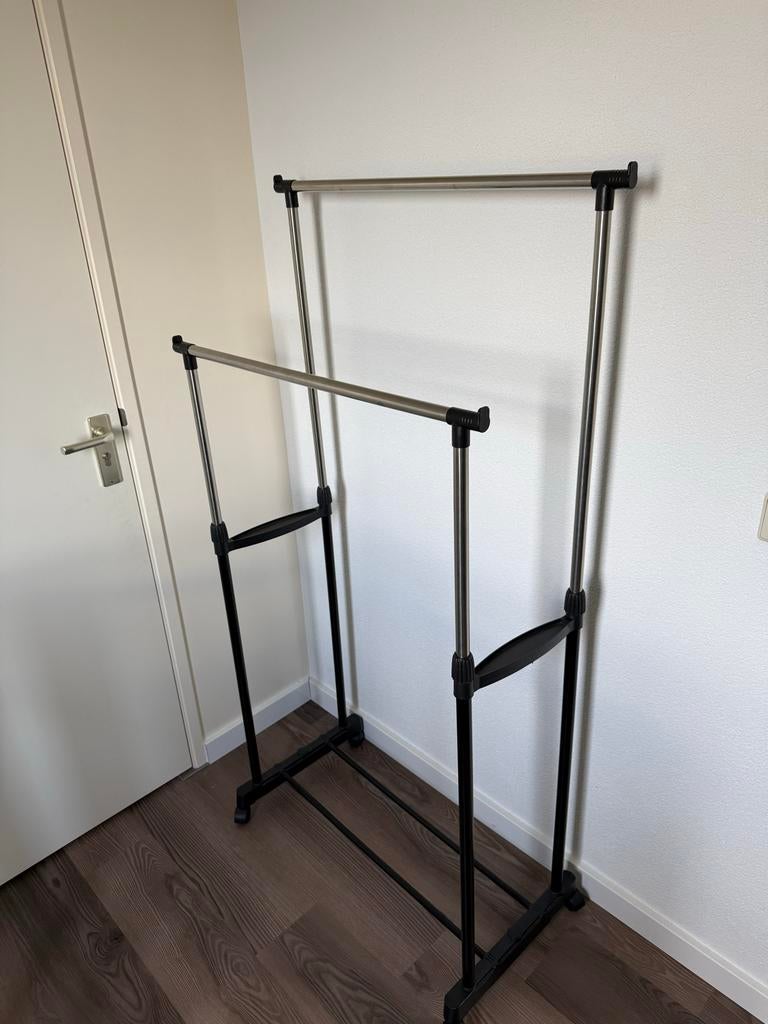 Kledingrek met twee stangen, breedte 80cm, Kleding | Dames, Kledingrekken, Ophalen, Met wielen, Zo goed als nieuw