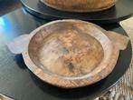 Authentieke Indiase Chapati schaal - houten schaal - sober, Ophalen, Schaal, Rond, Zo goed als nieuw
