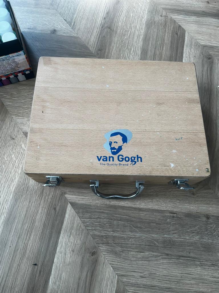 Van Gogh olieverf set in houten koffer, Hobby en Vrije tijd, Schilderen, Ophalen of Verzenden, Gebruikt, Olieverf