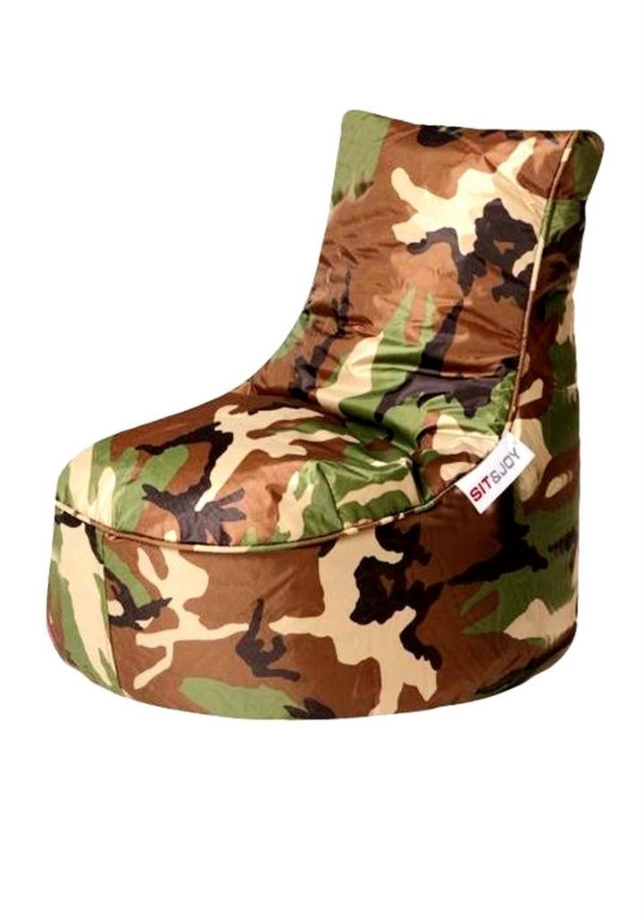 Zitzak met poef camouflage print, Ophalen